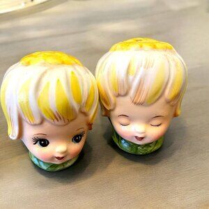 Vintage Anthropomorphic Salt Pepper Shakers Lefton Thumbelina Honeybun Ceramic